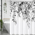 Gibelle Eucalyptus Shower Curtain – Grey Watercolor Floral Polyester, 72x72