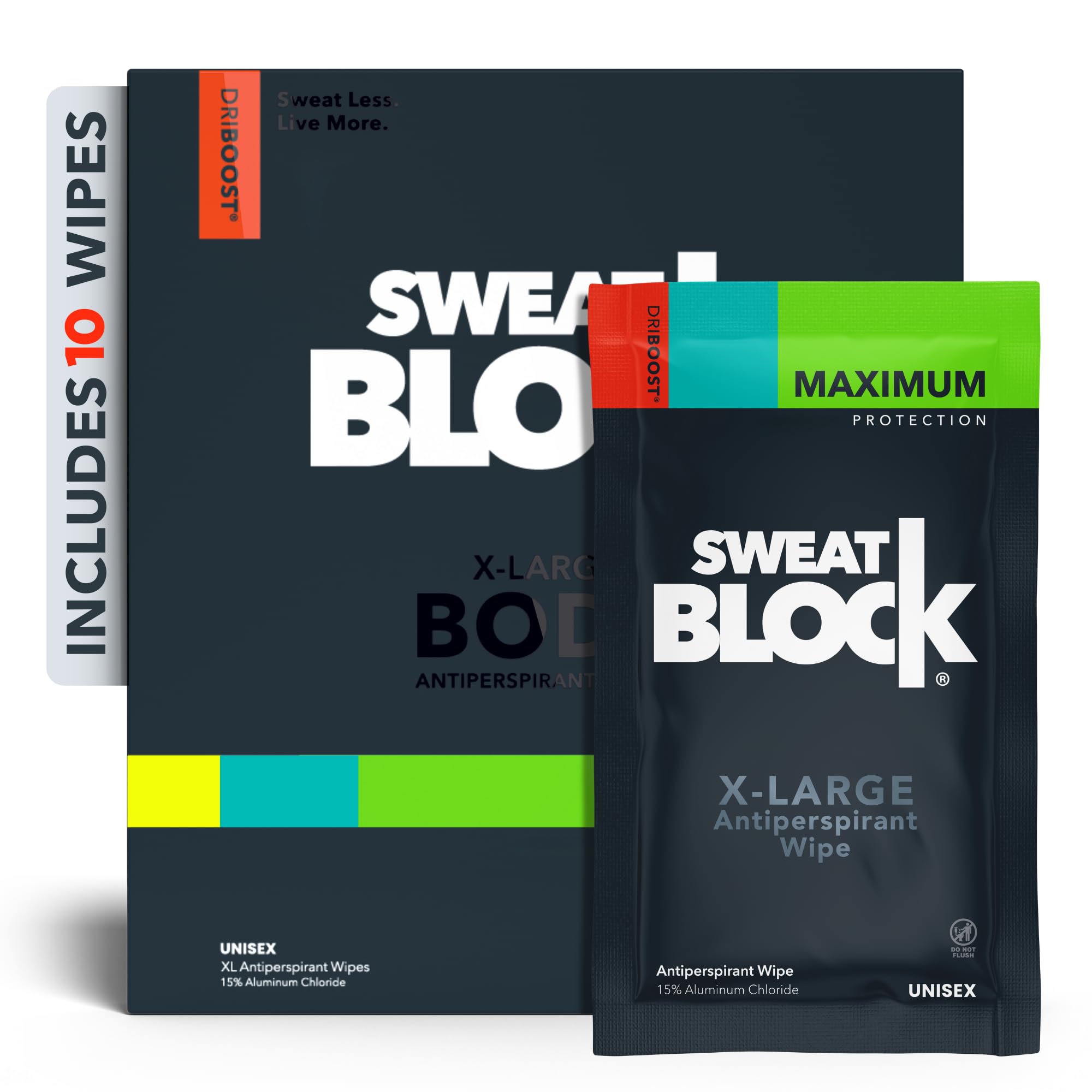 SweatBlock Maximum Strength Antiperspirant Wipes for Hyperhidrosis – 10ct