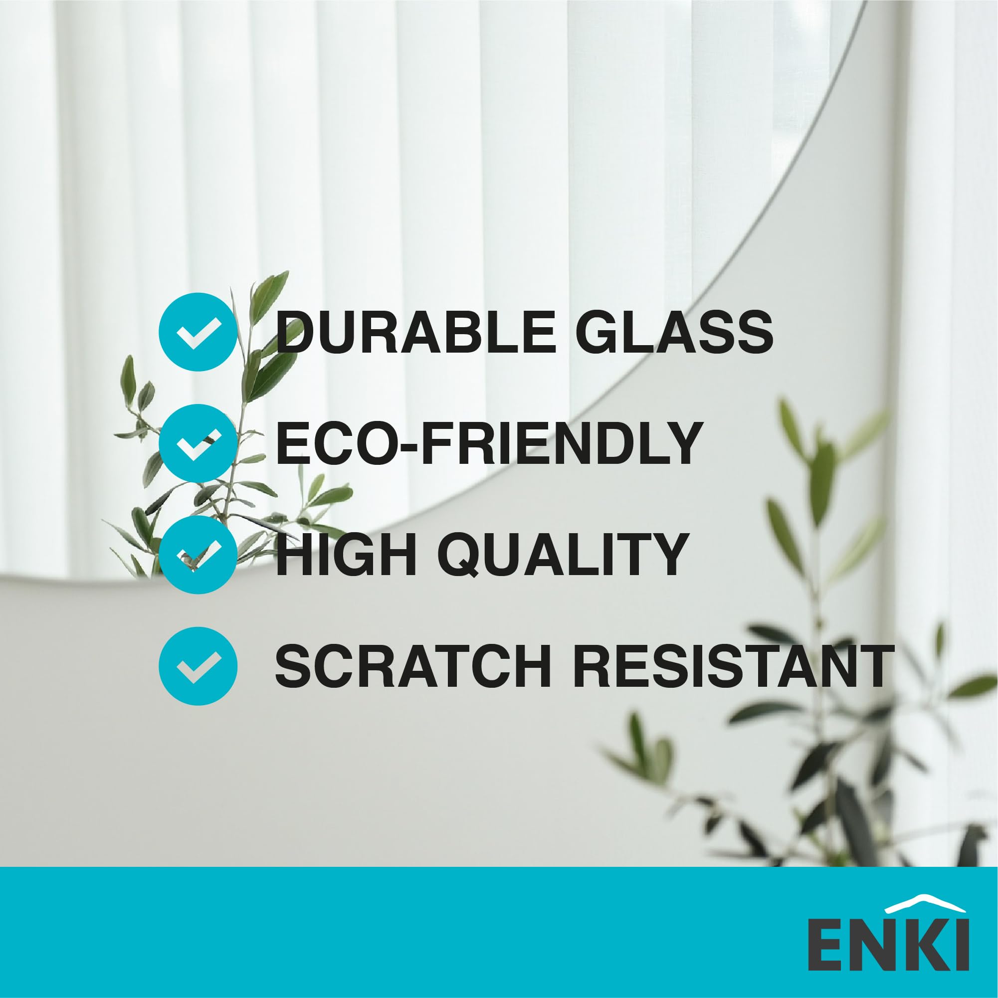ENKI Horizon Frameless Bevel Glass Wall Mirror | 40cm x 60cm
