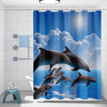 Jolof Store Fabric Shower Curtain – Mold Resistant Underwater Pattern