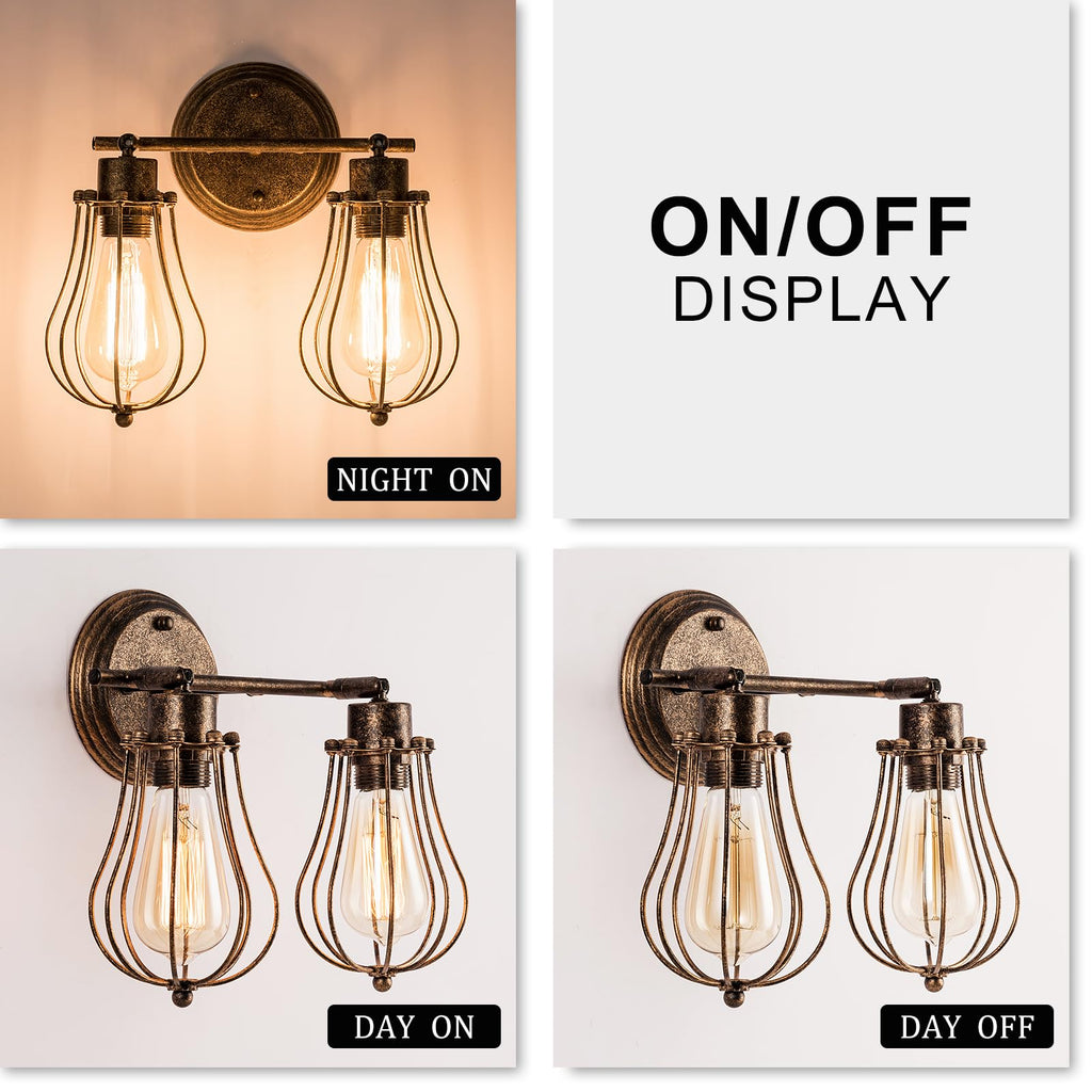 Luling Industrial Wire Cage Wall Sconce – Vintage Oil Rubbed Bronze Light