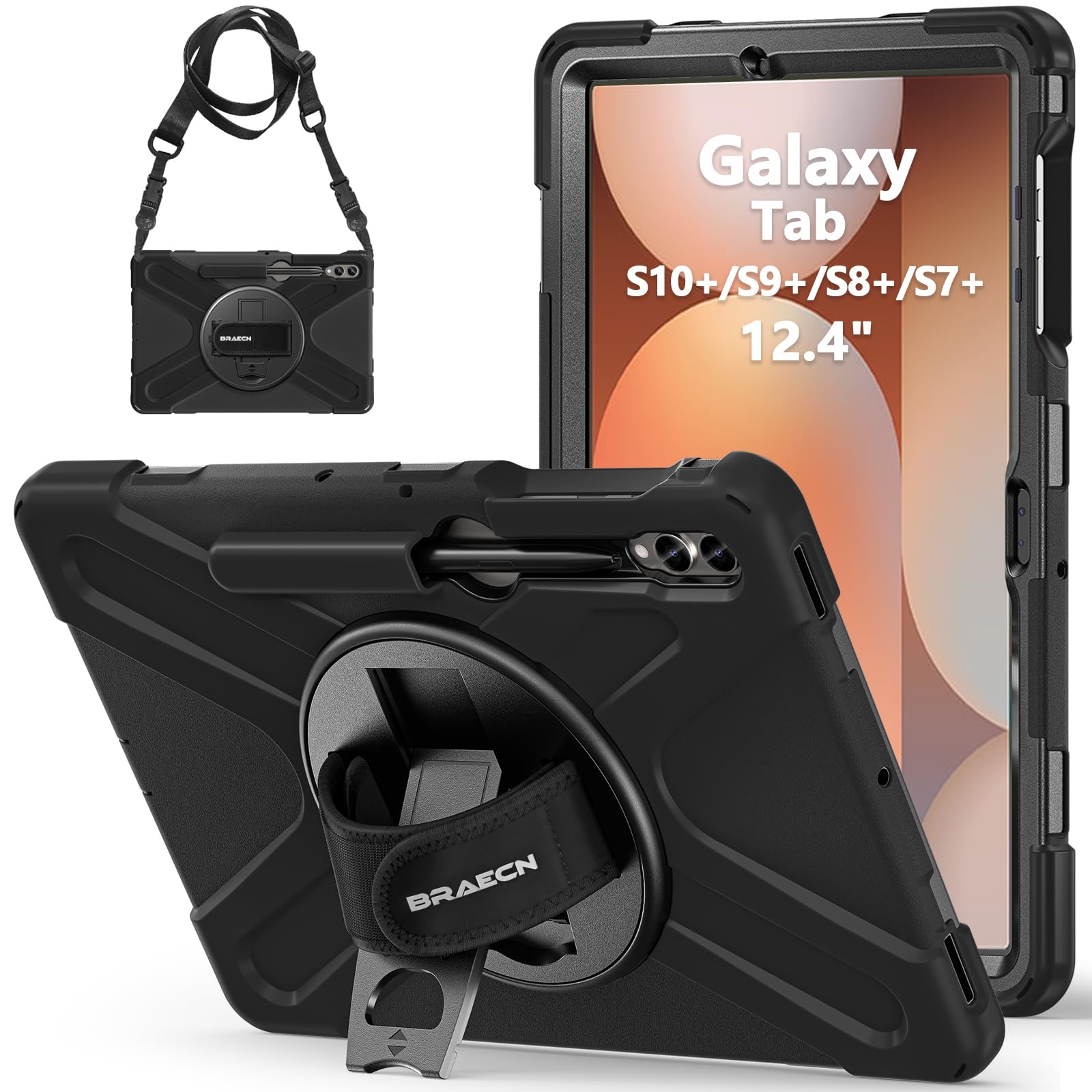 BRAECN Samsung Galaxy Tab S10+/S9 FE+ Case – Heavy Duty Shockproof Cover