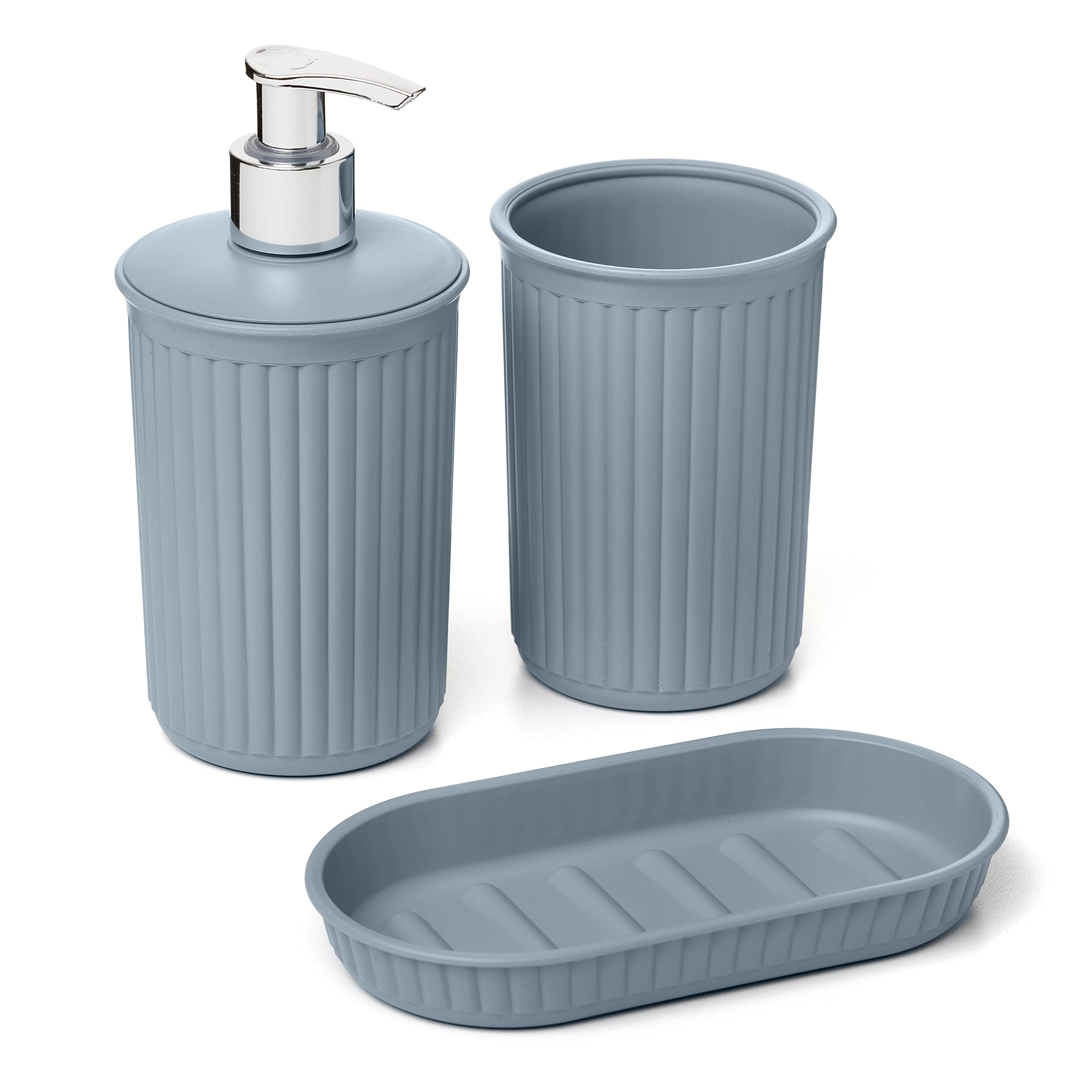 Tatay Baobab 3-Piece Bathroom Set | BPA-Free Plastic | Mist Blue