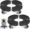 WELDUN 2 Pack Heavy Duty Plant Caddy with Wheels - Adjustable 40-57cm