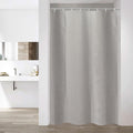 Jolof Store Grey Linen Textured Shower Curtain – Heavy Duty Waterproof
