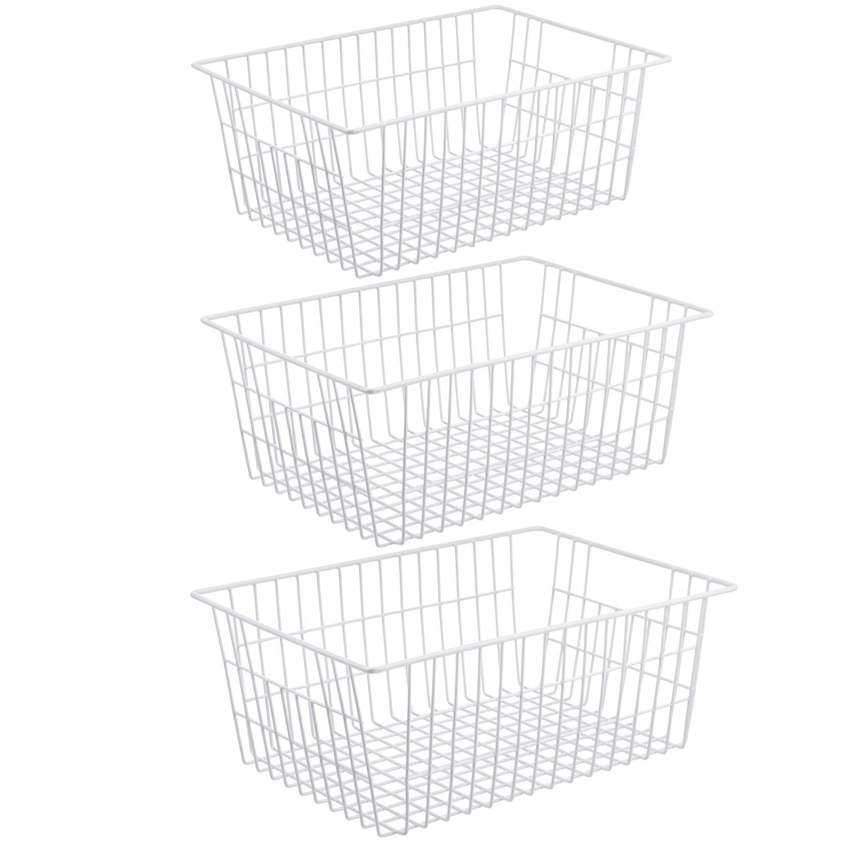 iPEGTOP Metal Wire Stroage Baskets, Large Freezer Refrigerator Organizer Bins, Home Office Shelf Freezer Storage for Bathroom, Pantry - image 1