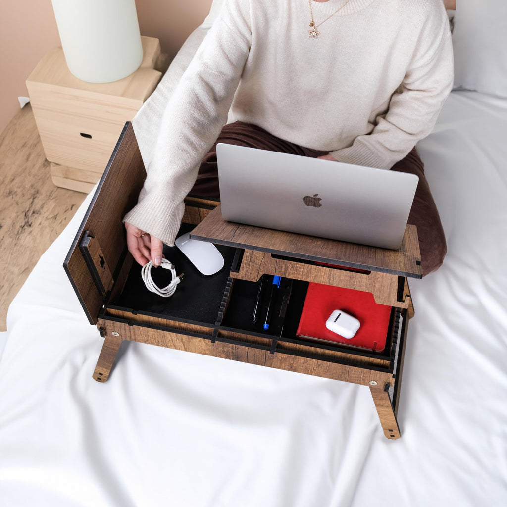 Vigowood Laptop Stand for Bed – Adjustable Ergonomic Wood Lap Desk