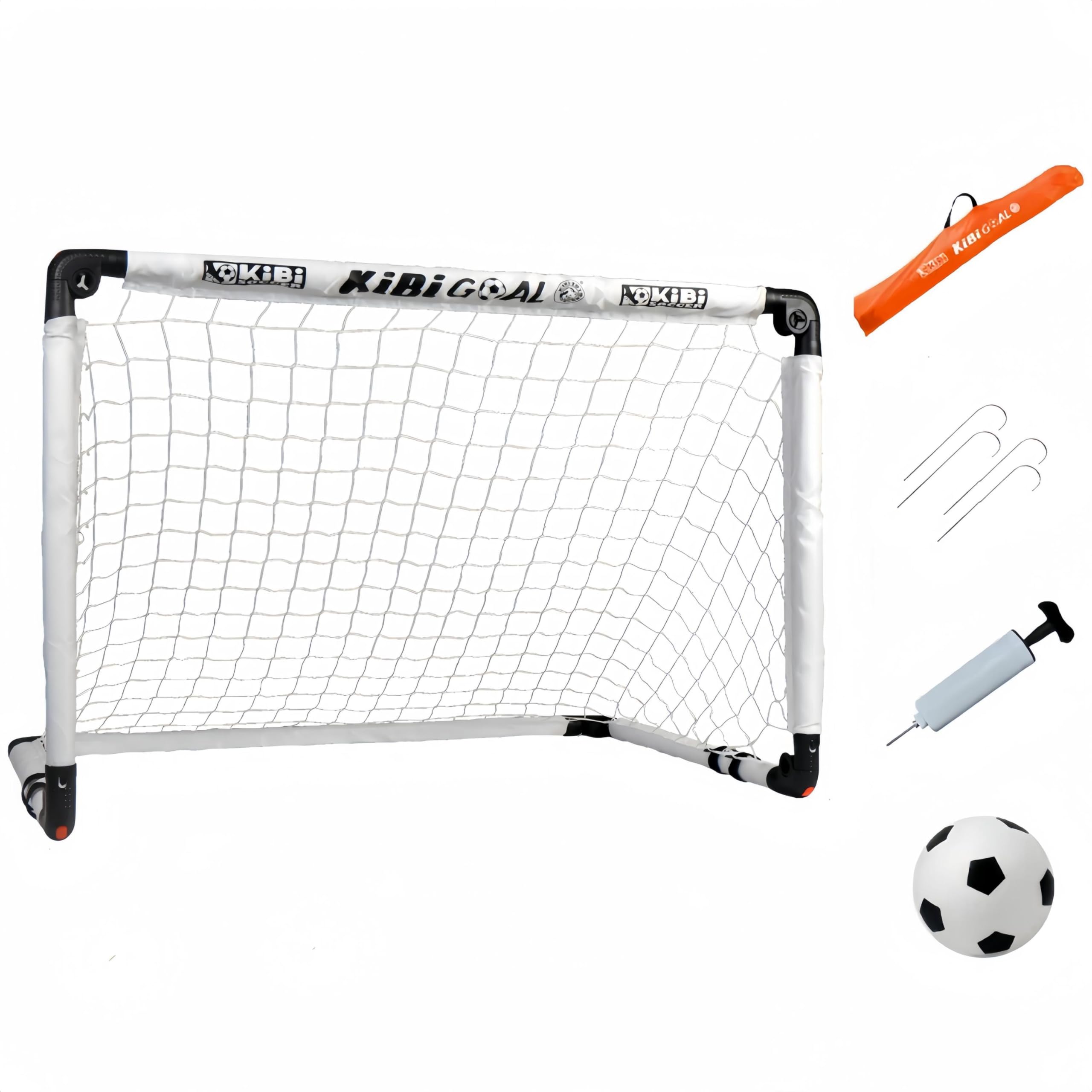 KiBiGOAL Foldable Kids Football Goal Set | Portable Mini Soccer Net