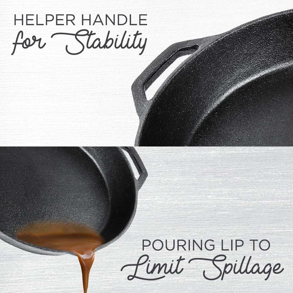 Fresh Australian Kitchen Pre-Seasoned Cast Iron Skillet - 12 Inch Pan
