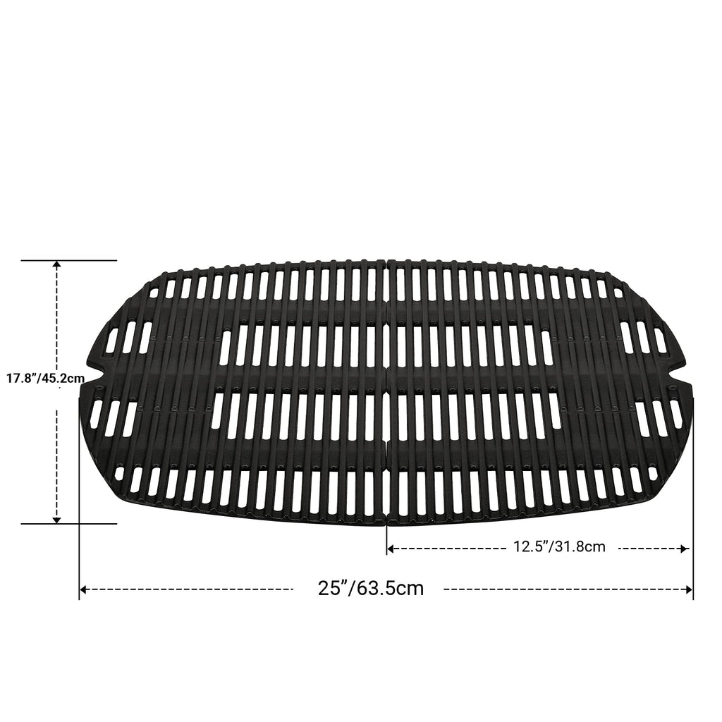 Onlyfire Cast Iron Cooking Grates for Weber Q300 Q3200 Series, 2-Pack