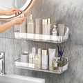 CGBE 2-Pack Acrylic Shower Shelves – No-Drilling Adhesive Bathroom Caddy
