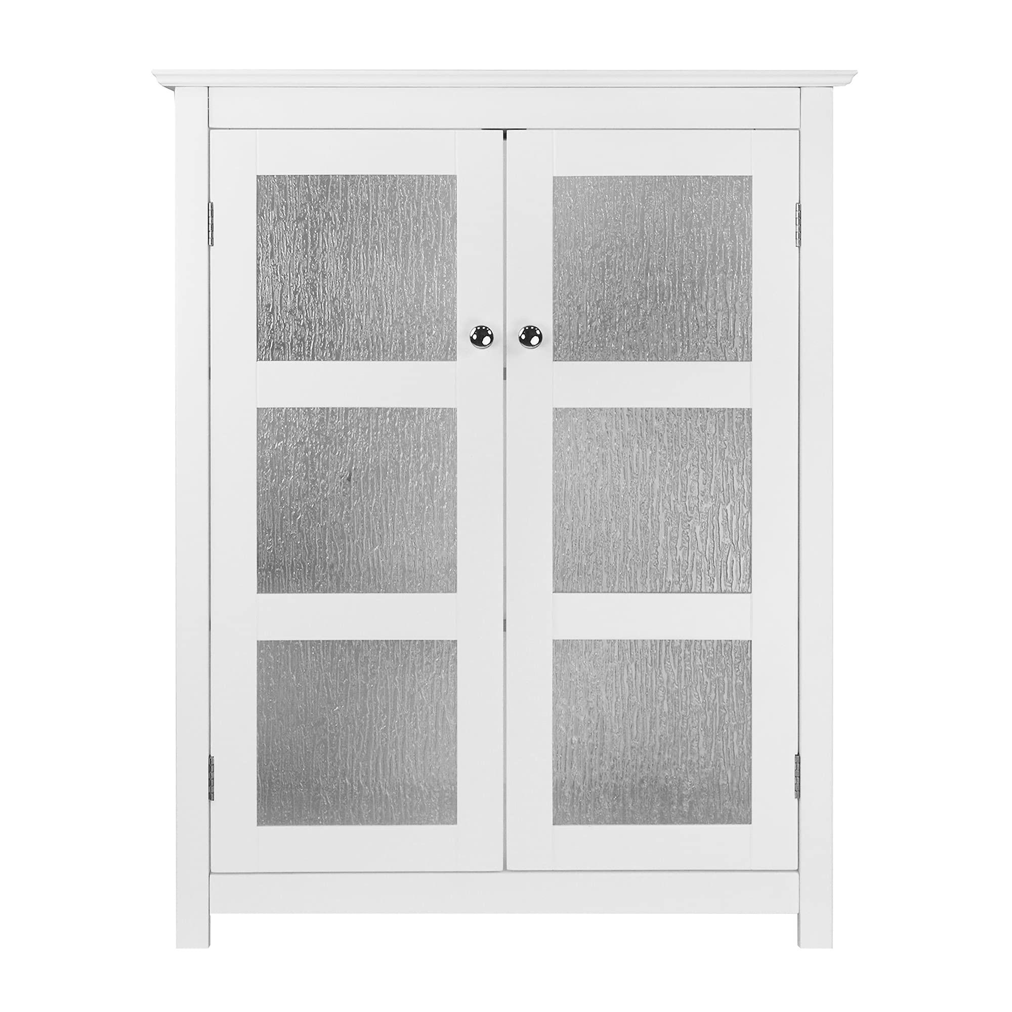 Teamson Home Connor White Floor Cabinet with 2 Glass Doors – MDF