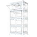 StowBin Storage Boxes with Lid,Plastic Storage Bins with 1 Lid,23L*4 Tier