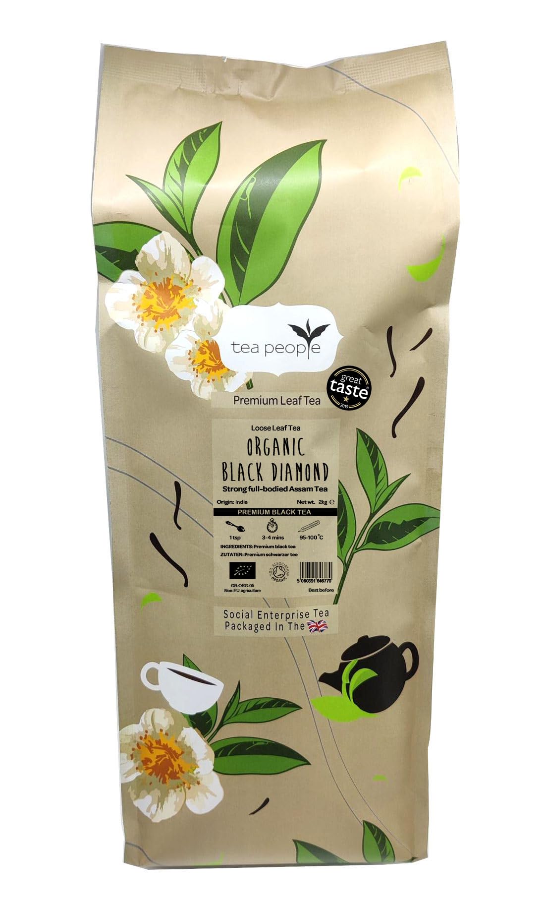 Tea People Organic Black Diamond Loose Leaf Black Tea - 2kg Bulk Pack