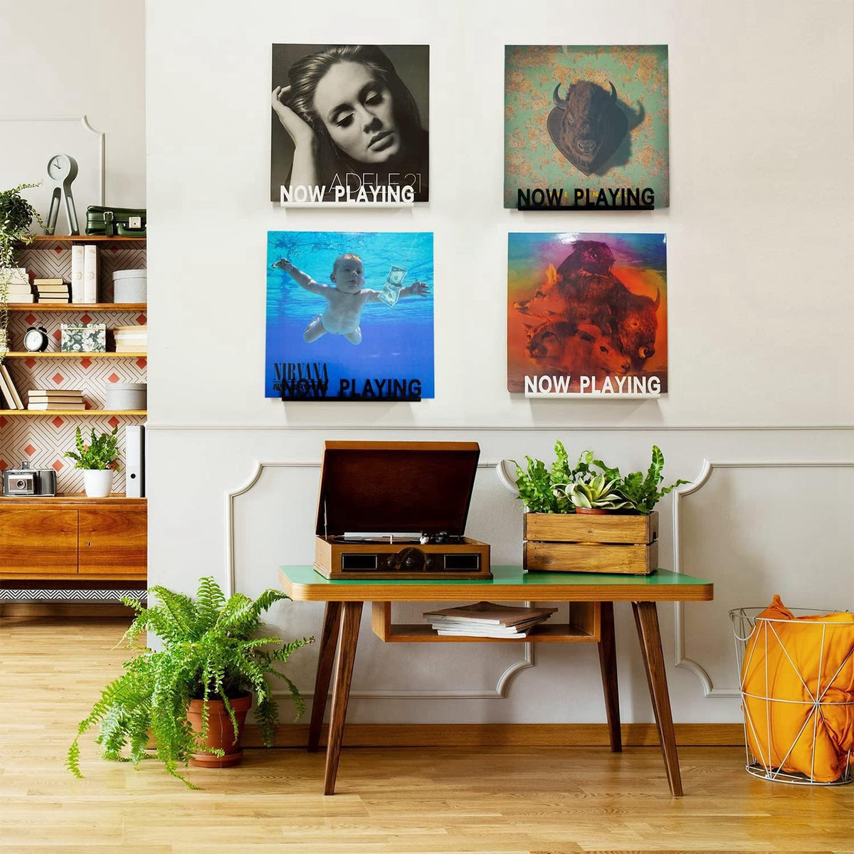 Lrtzizy Wall Mount CD Record Display Stand Now Playing Acrylic Vinyl Record Shelf for Home Decoration White Easy to Use