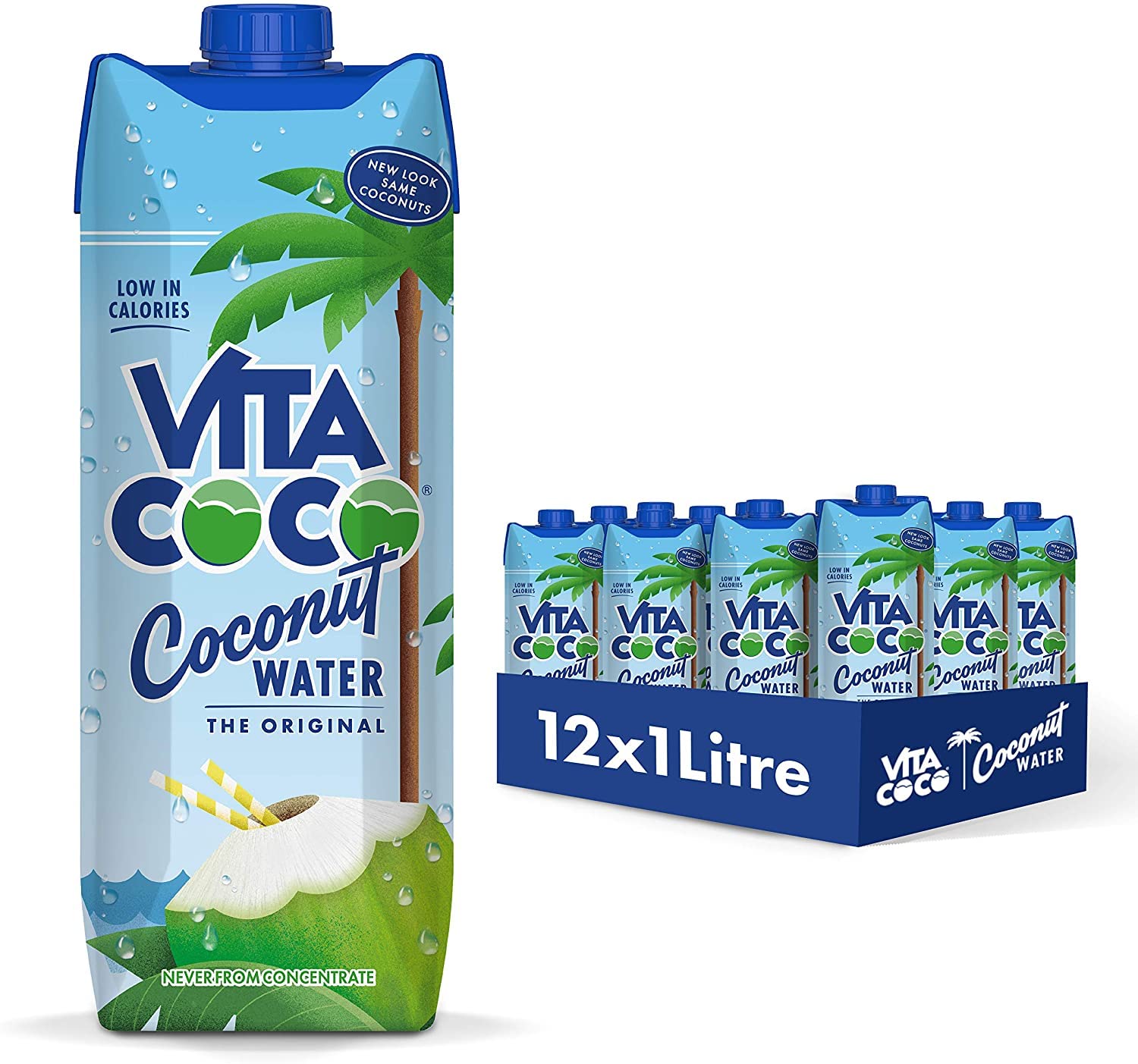 Vita Coco Pure Coconut Water – Natural Electrolytes – 1L (Pack of 12)