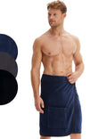 Morgenstern Men's Cotton Sauna Wrap – Blue Terrycloth Changing Towel