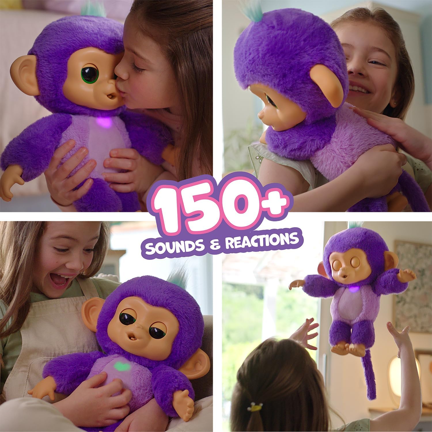Fingerlings Care ‘n’ Cuddles Interactive Baby Monkey Toy by Snaps