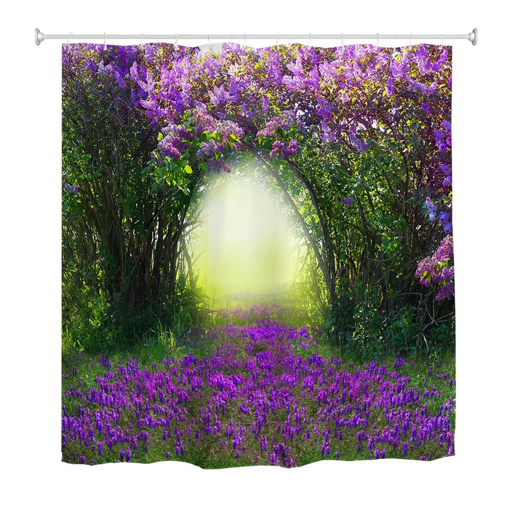 Goodbath 3D Garden Rose Shower Curtain – Waterproof Anti-Mould Polyester