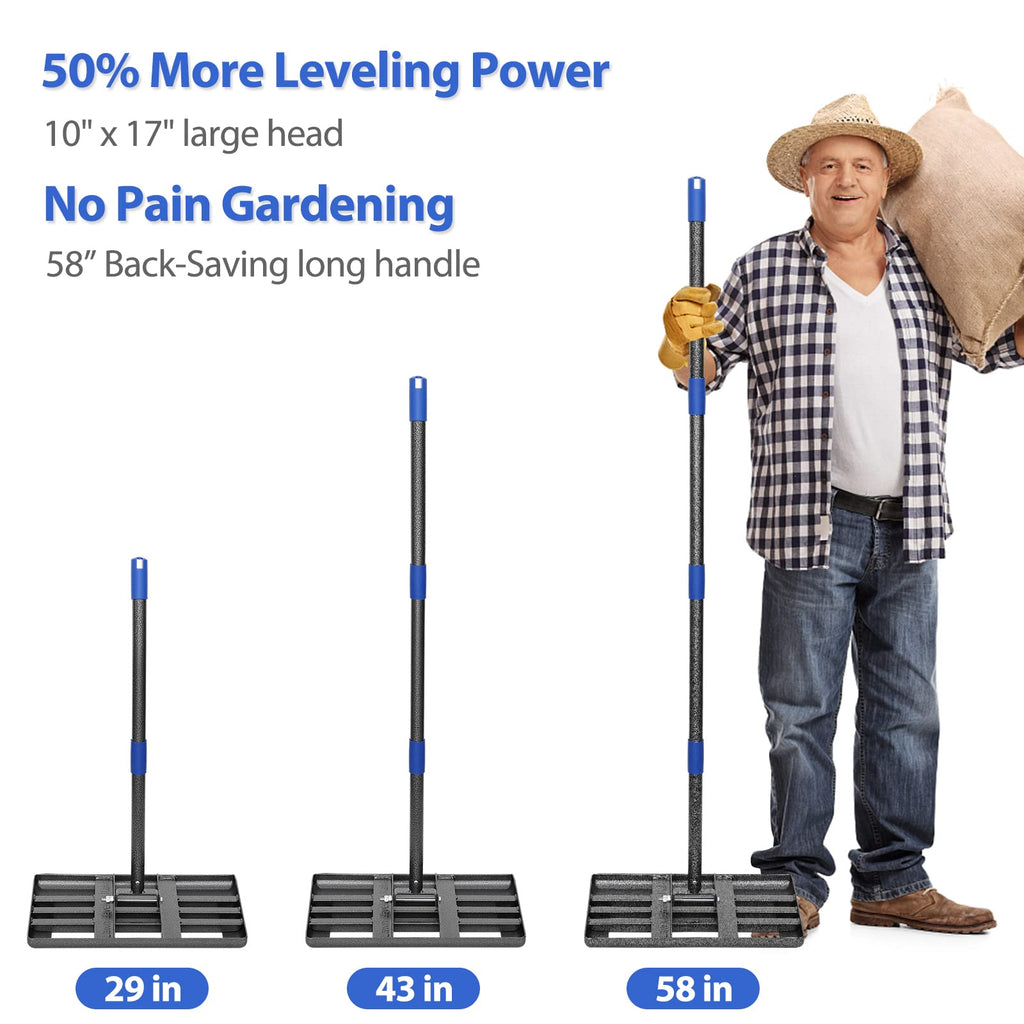 Jolof Store Lawn Leveling Rake – 5 FT Adjustable Stainless Steel Levelawn