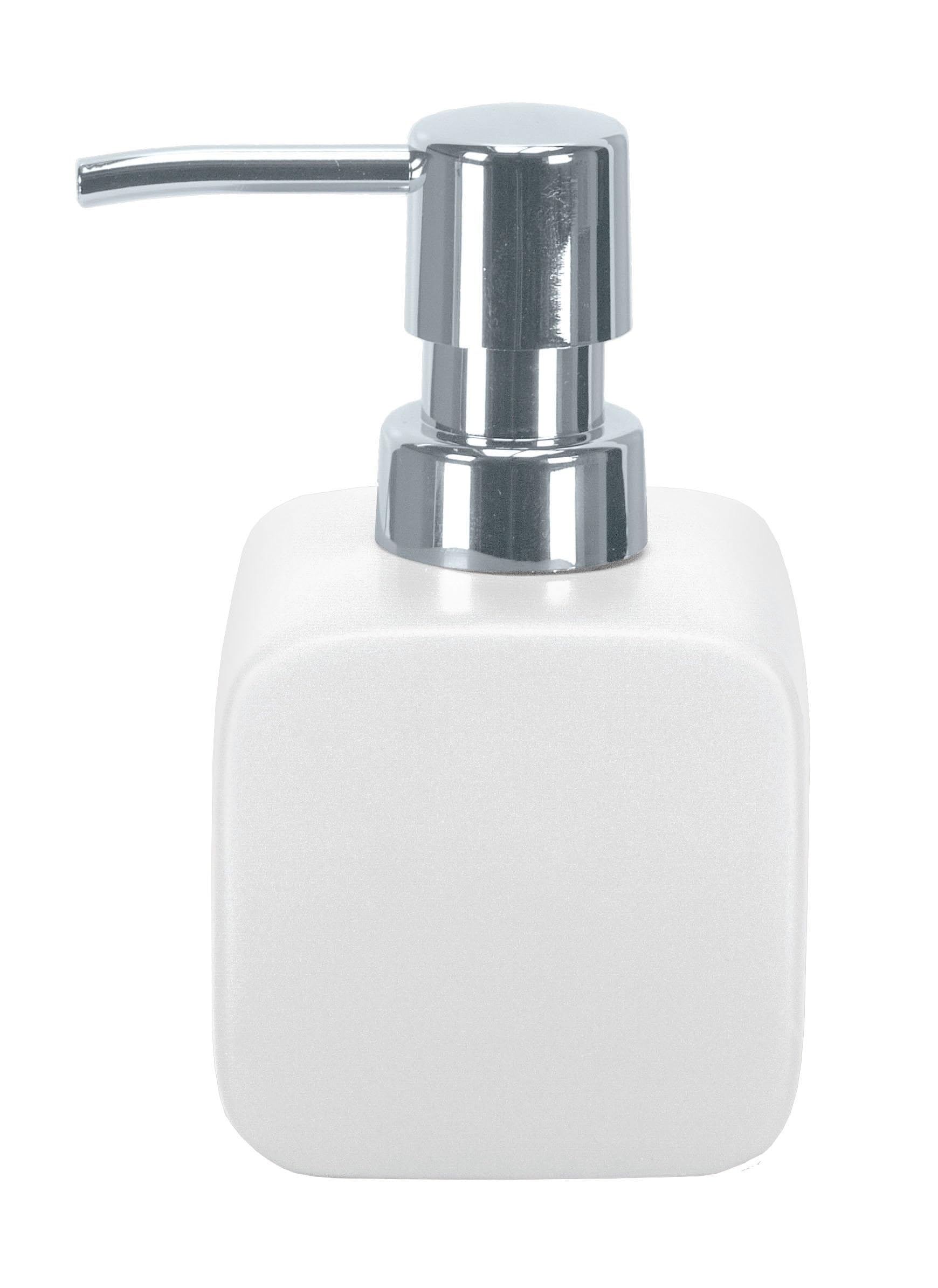 Kleine Wolke Cubic Soap Dispenser – White Stoneware Bathroom Accessory