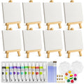 Zouboto 46-Piece Mini Canvas and Easel Set | 4x4 Acrylic Painting Kit