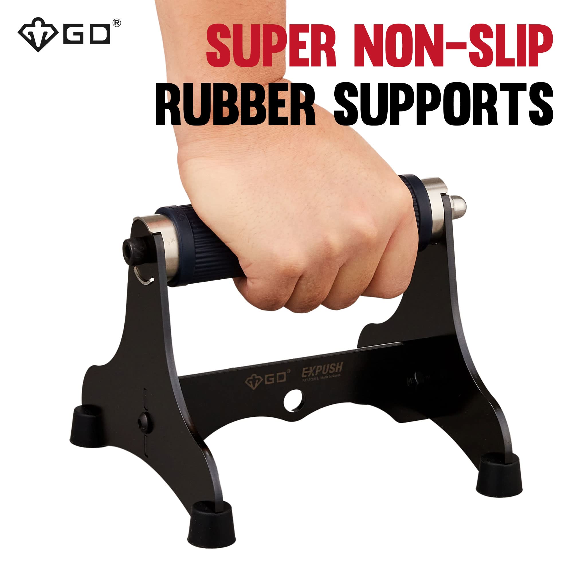 GD Expush Metal Push Up Bars - Carbon Steel Stands with Silicone Grip