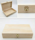 Laser Amore Wooden Box with Hinged Lid & Latch 19x11.5x3.5cm – Small Pine Storage Box for Photo Prints, Memory Keepsake, Art Pencils, or Stash Box
