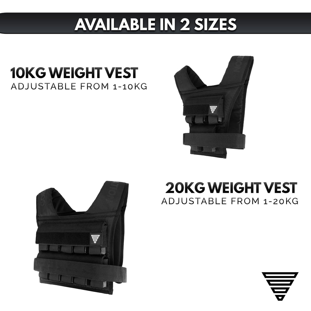 GORNATION Adjustable Weighted Vest – 10kg/20kg for Calisthenics