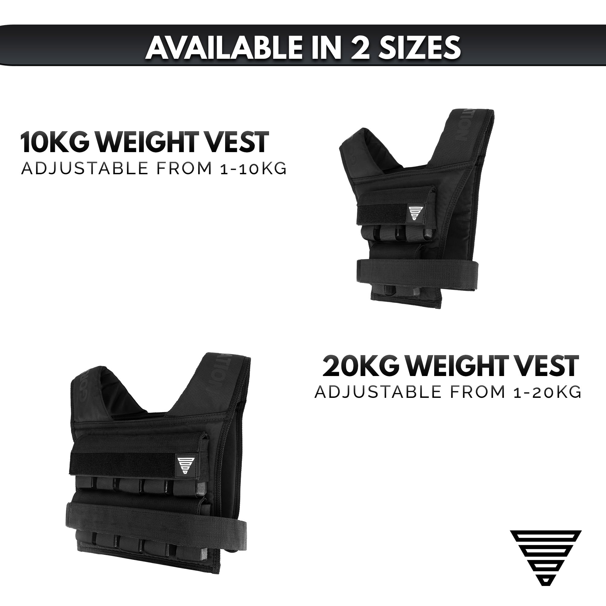 GORNATION Adjustable Weighted Vest – 10kg/20kg for Calisthenics