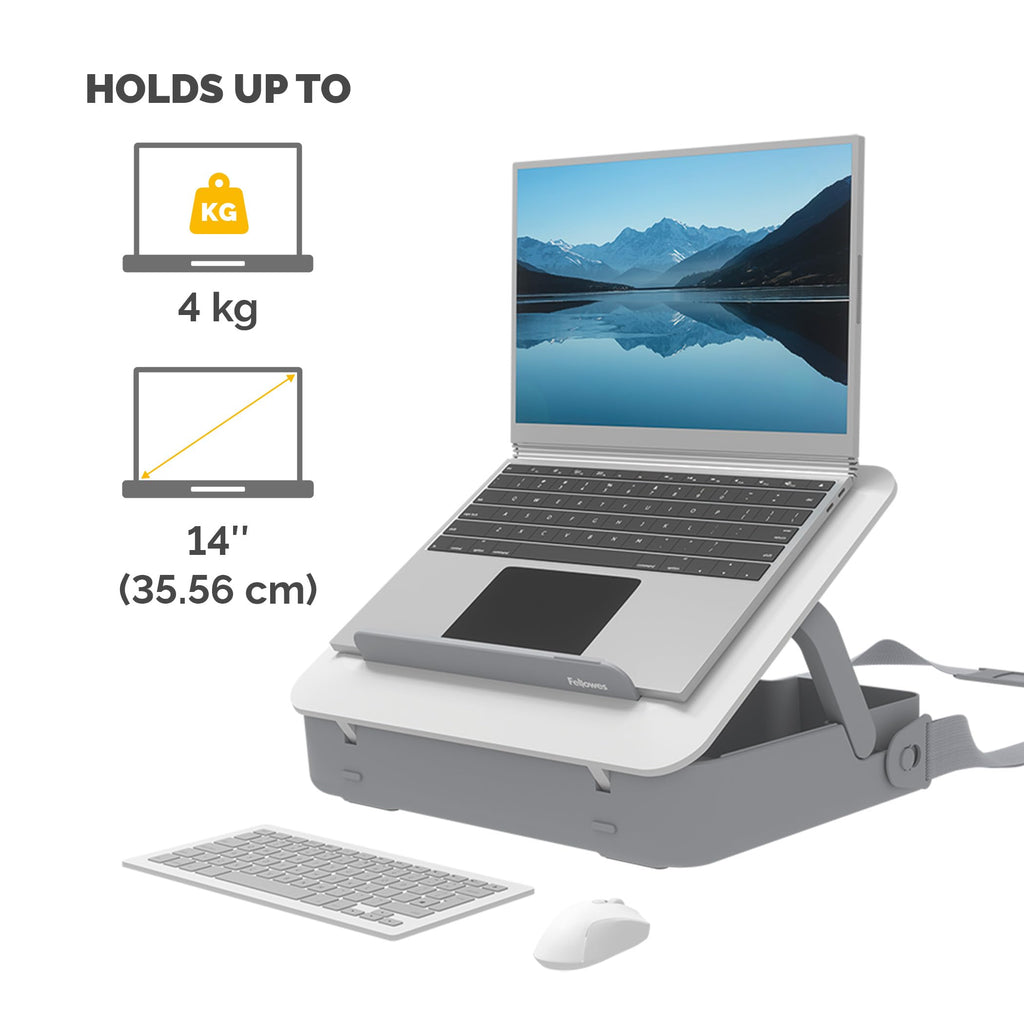 Fellowes Breyta 2-in-1 Laptop Stand & Carry Case - 5 Heights - White