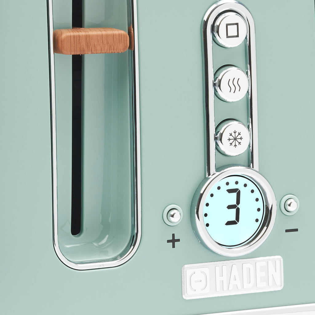 Haden Dorchester 4-Slice Digital Toaster | Sage Green Stainless Steel