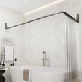 Jolof Store Erica Corner Shower Curtain Rod – Stainless Steel L-Shape