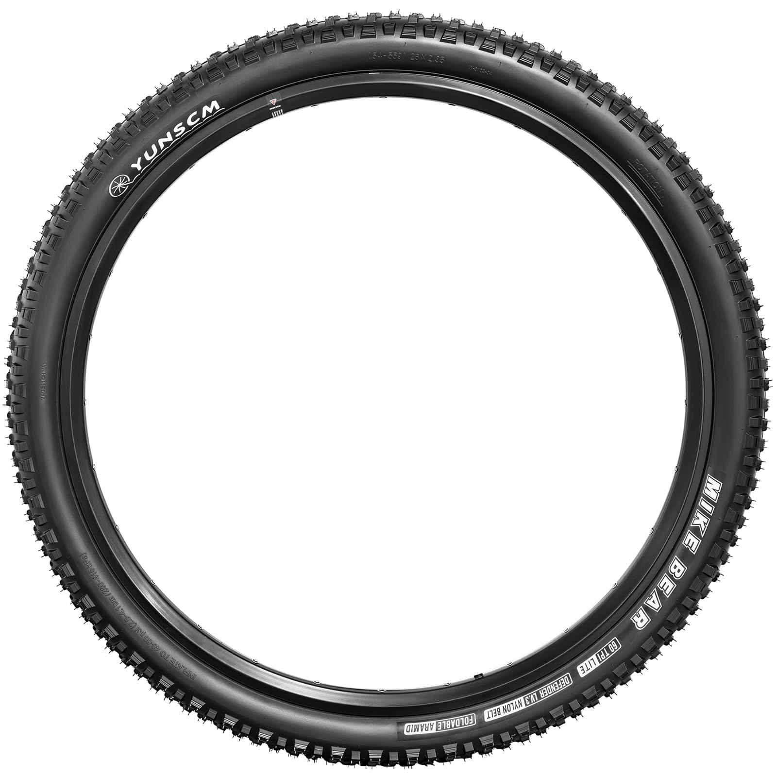 YunSCM 26x2.35 MTB Bike Tyres and Tubes - 60TPI Foldable Puncture Resistant