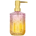 Jolof Store Glass Soap Dispenser – Refillable Purple Orange Bottle