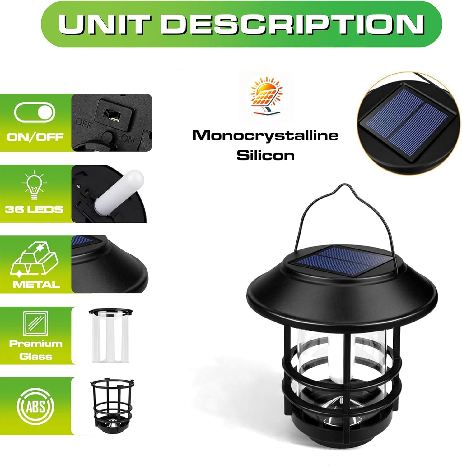 Hybec Argon Solar Wall Lantern – IP65 Waterproof Flame Effect Light