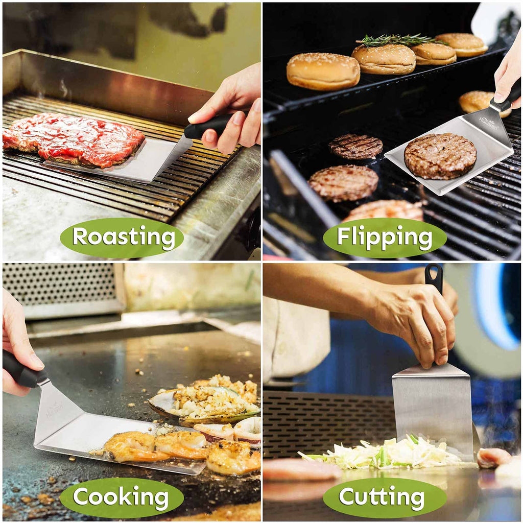 HULISEN Smashed Burger Kit | 6-Piece Stainless Steel Griddle Accessories