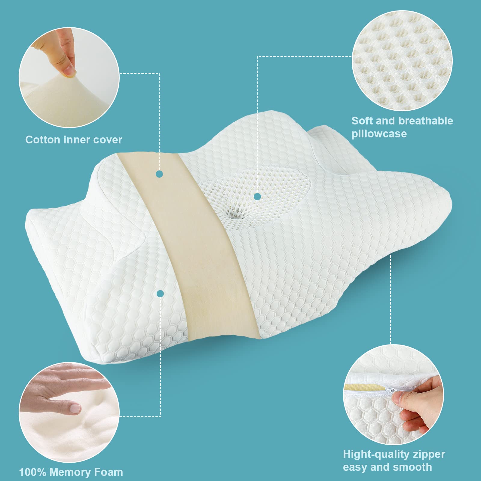 Cervical Memory Foam Pillow – Orthopedic Neck Pain Relief
