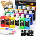 Nicpro 18 Colors Fabric Paint Set - Permanent Textile Paint for DIY