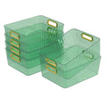 Readsky Green Clear Cosmetic Storage Basket, Plastic Clear Storage Bin, 6 Pack - image 1