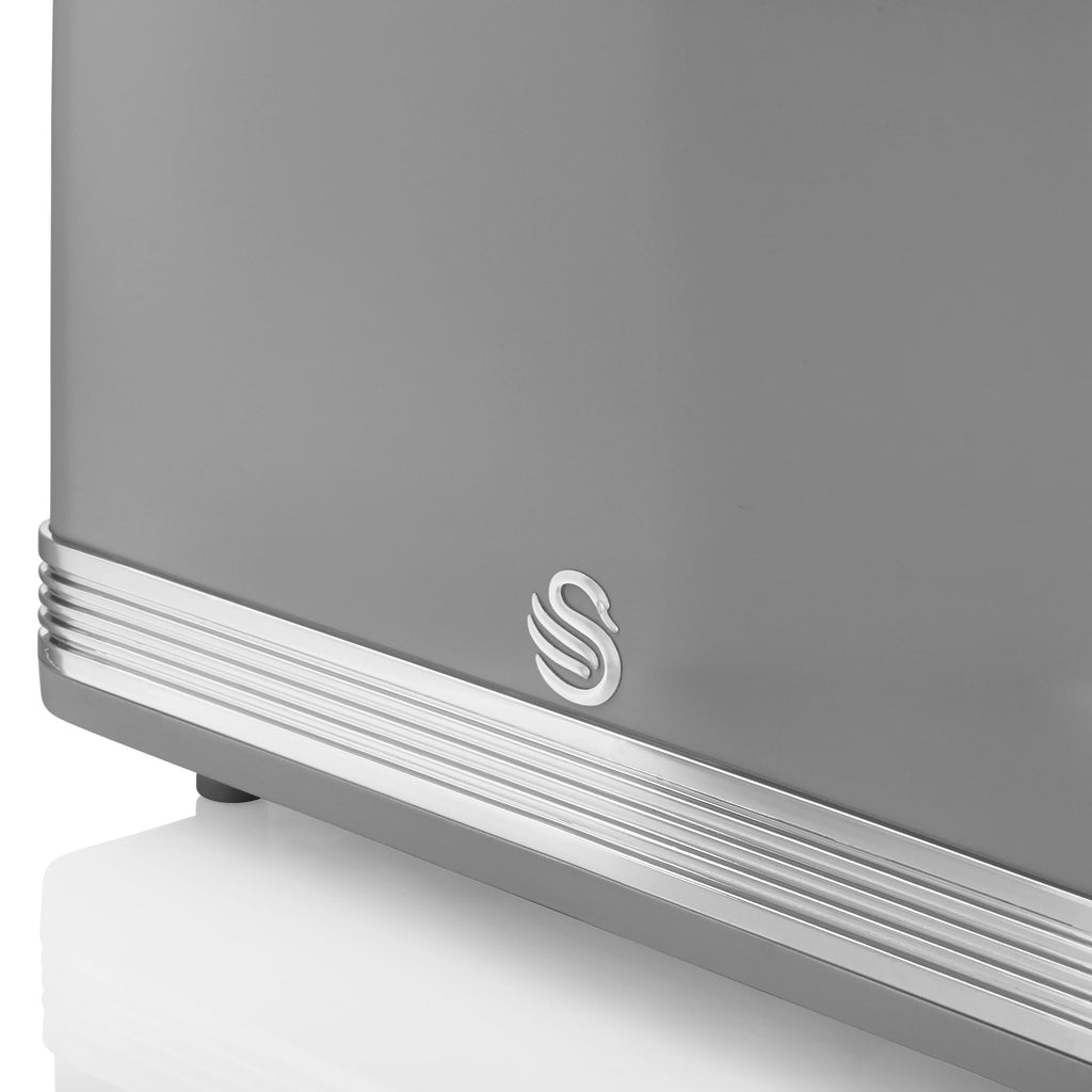 Swan Retro 4-Slice Toaster – 1600W with 6 Browning Levels, Grey