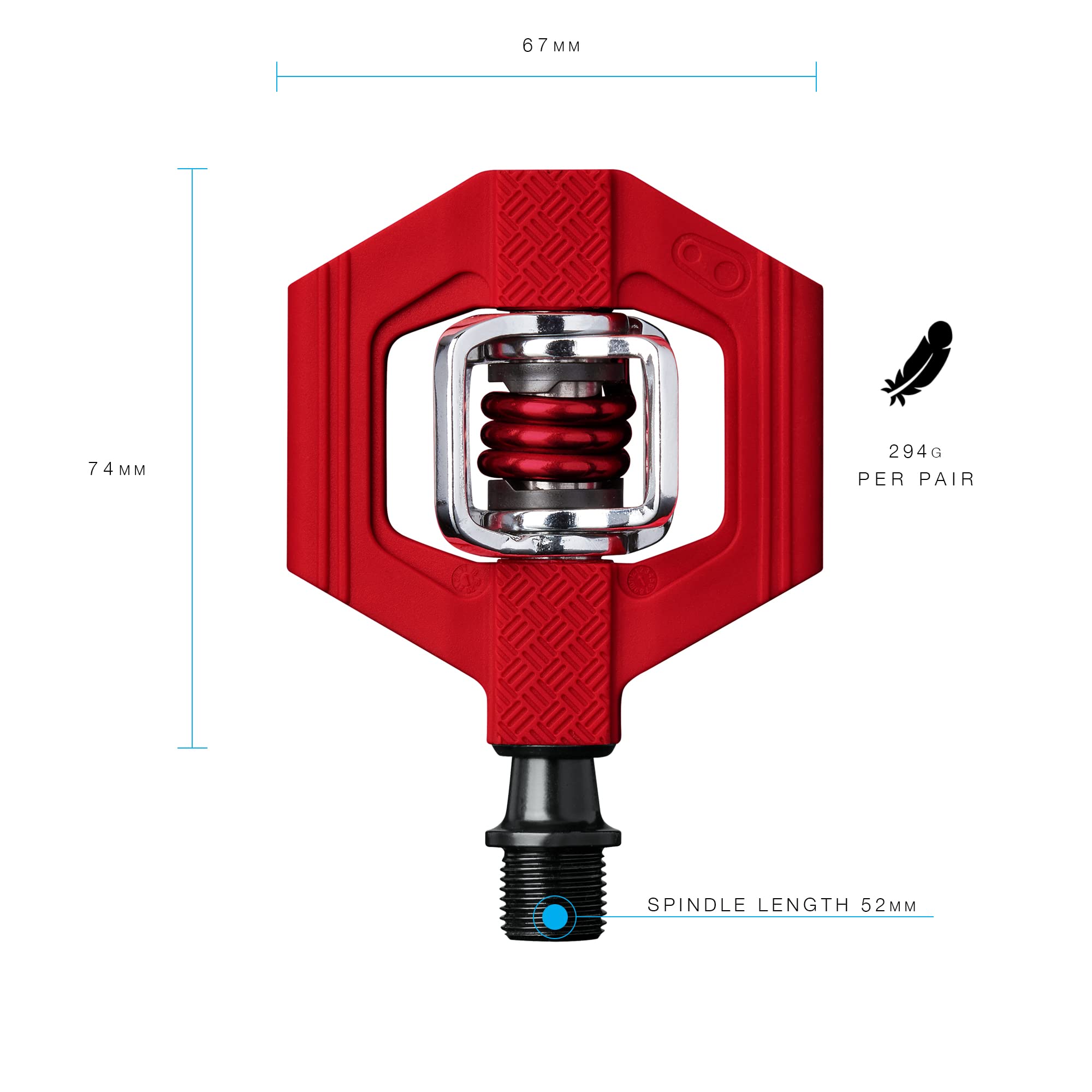 Crankbrothers Candy 1 MTB Pedals – Composite Body – Red Clipless