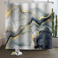 Xiaoterna Marble Shower Curtain – Waterproof Polyester Bathroom Decor, 180x180cm
