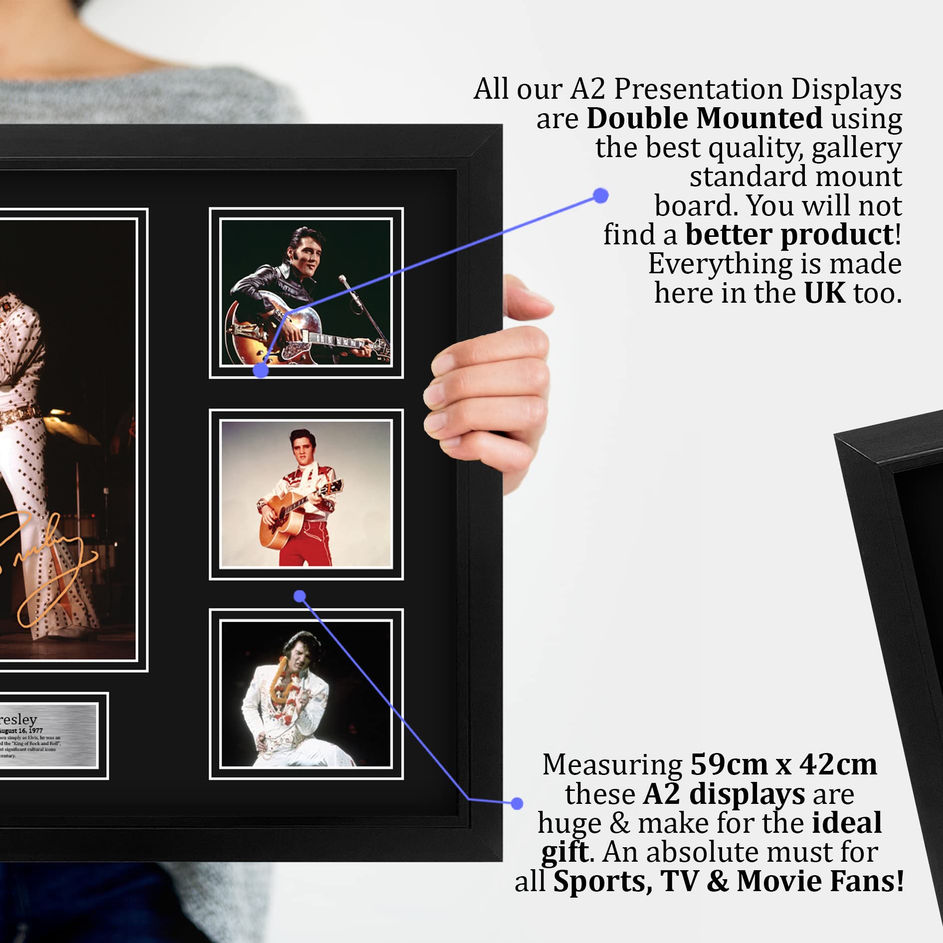 Elvis Presley Signed Autograph Picture – A2 Framed Music Memorabilia