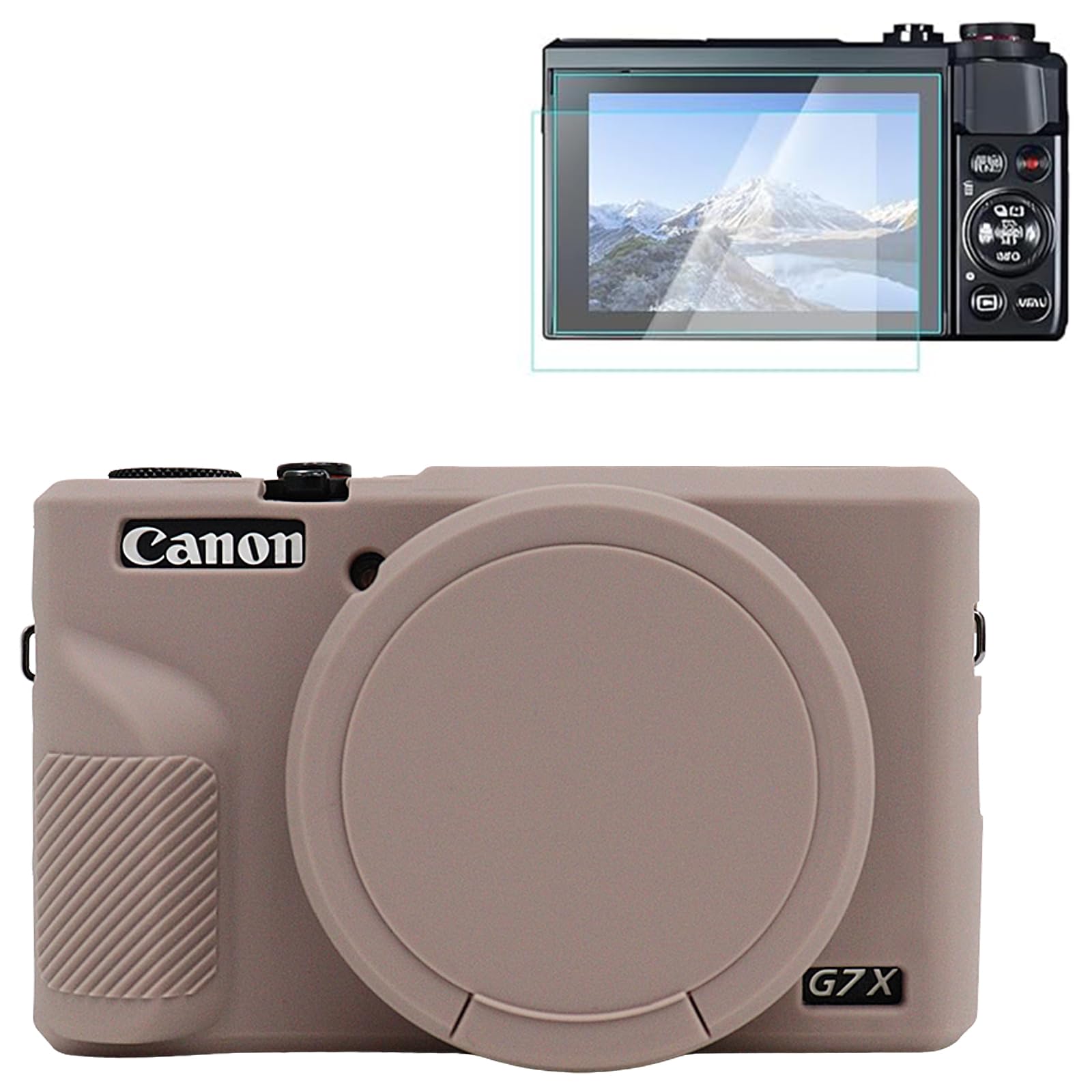 Rieibi Silicone Case for Canon G7X Mark III with 2 Screen Protectors