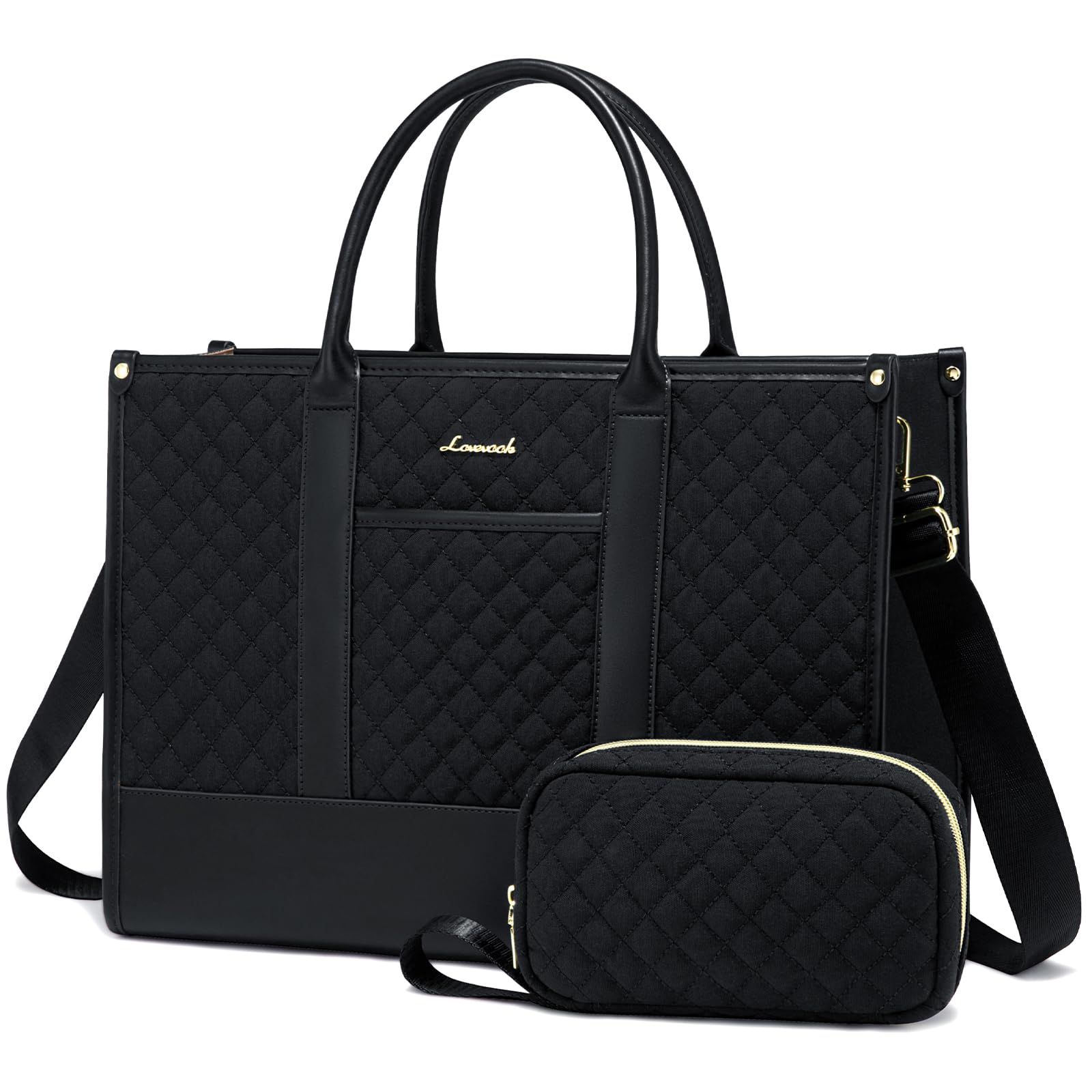 LOVEVOOK Laptop Bag for Women - 15.6 Inch Work Tote with Clutch Bag