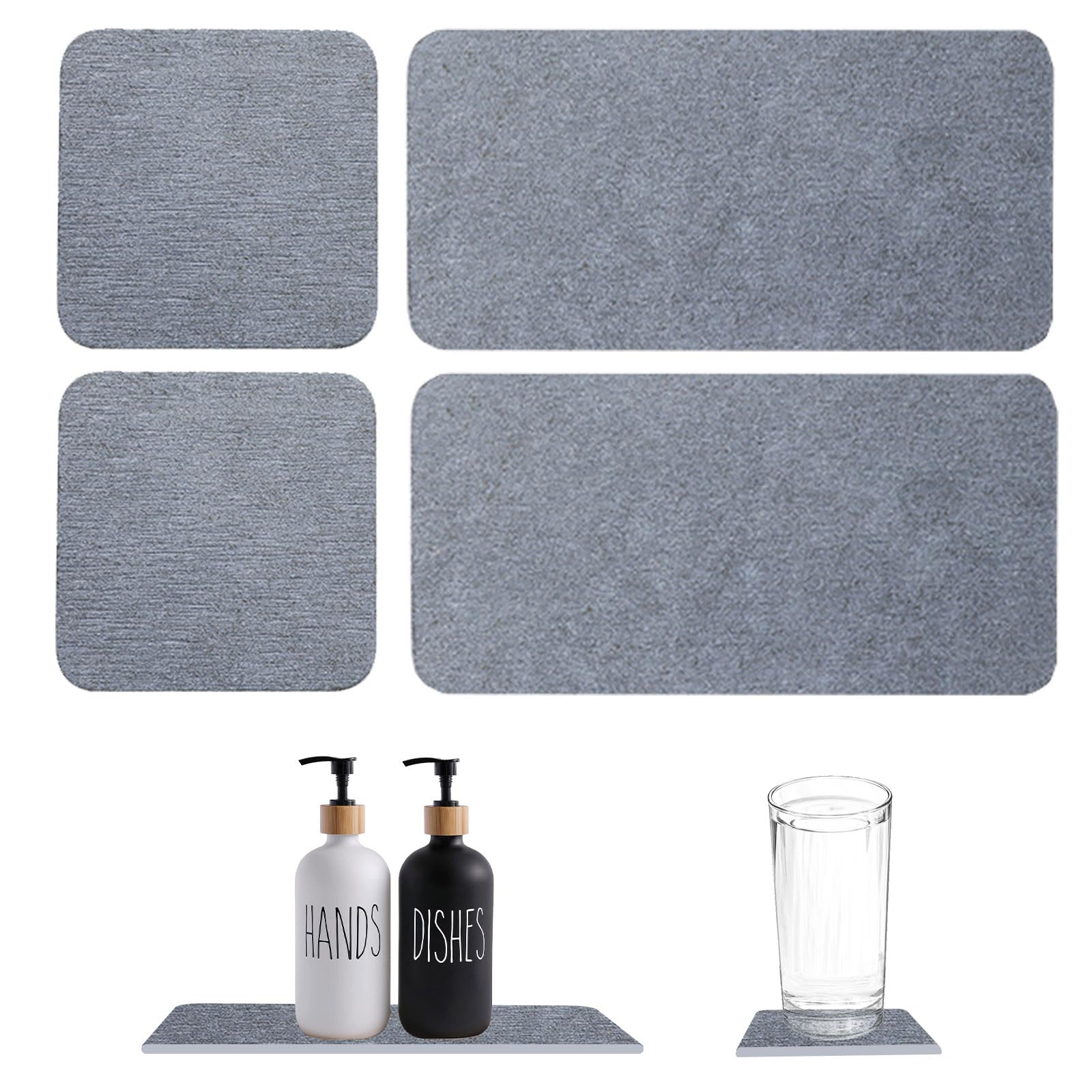 Diatomite Soap Tray – 4pc Quick Drying Water Absorbent Dish