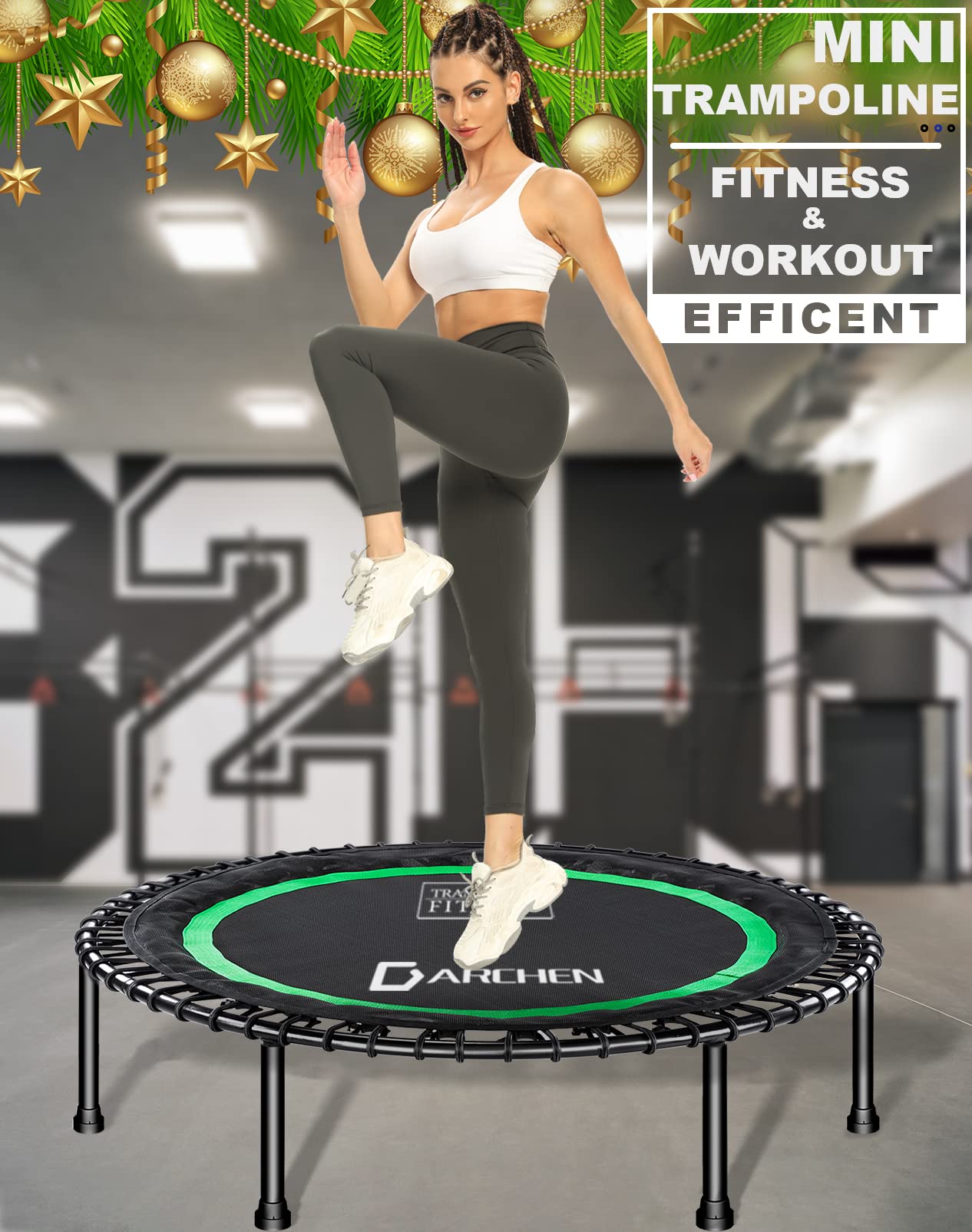Darchen Mini Trampoline – 200kg Adult Rebounder for Fitness & Cardio