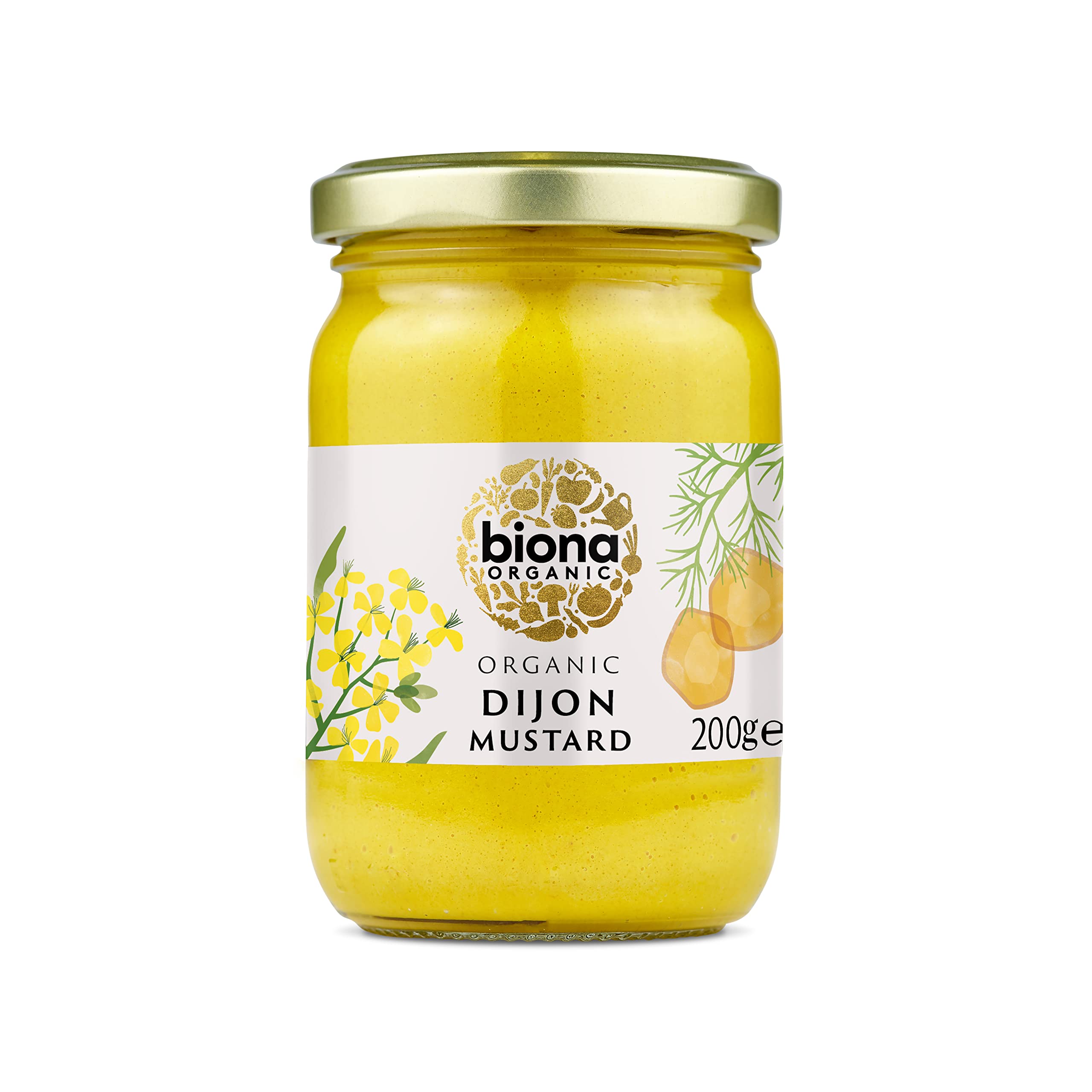 Biona Organic Dijon Mustard – Vegan & Gluten-Free – 200g (Pack of 6)