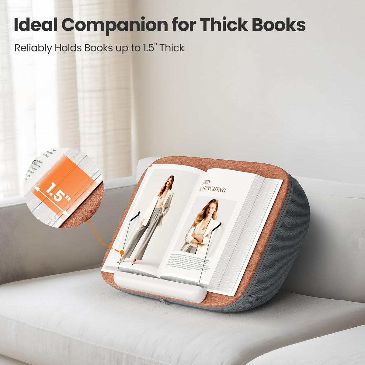 Tounee Book Holder Stand - Ultra Soft Lap Beanbag Pillow for Books, Tablets, iPads & Kindle - Hands-Free Reading & Viewing in Bed/Couch - image 3